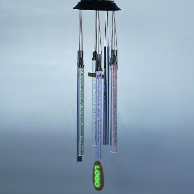 China Contemporary Waterproof Outdoor Memorial Wind Chimes Tuned Bass Solar Wind Chimes Soothing Relaxing Low Light for sale