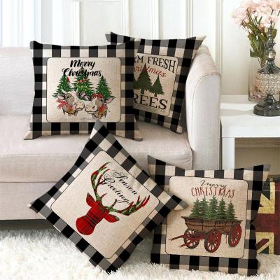 China Free Shipping Wholesale Waterproof Sofa Cushion Cover Pillowcase Christmas Canvas Pillow Cover Any Pattern Can Be Customized for sale