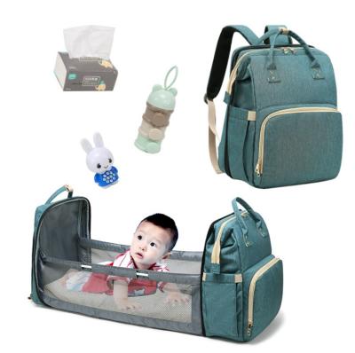 China 2020 New Portable Folded Backpack Baby Hutch Diaper Backpack Multi-Functional And Large Capacity Outdoor Mother Diaper Backpack for sale