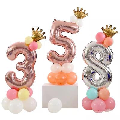 China Hot Selling 36 Inch 3d Number Foil Number Decorative Gift Toys 36 Foil Balloons Happy Foil Balloon Gift Decorative Toys for sale