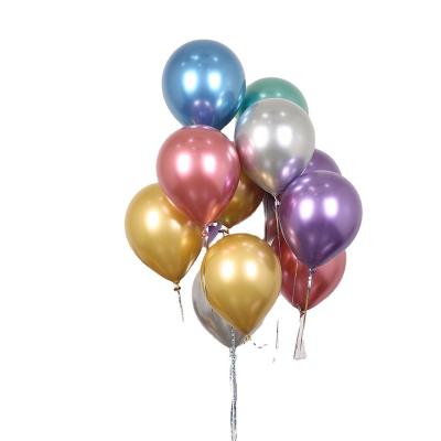 China Party Decoration Balloons Party Decoration Balloons 10 Inch 2.2g Plant Balloons Gold Silver Metallic Christmas Blue Latex Balloons Chrome Balloons Party Decorations for sale