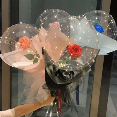 China Party decoration balloons party NEW LED Rose Lights Latex Bobo Balloon commercial luminous group of balloons decoration for valentines day mother's day gift for sale