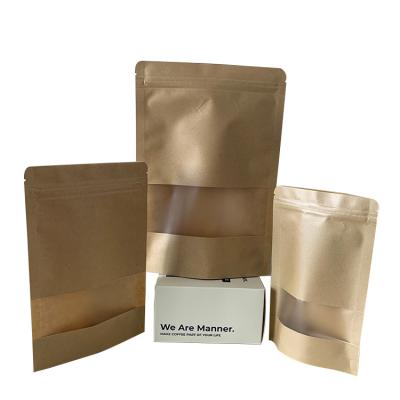 China Best Selling Packaging Pouch Moisture Proof With Window For Food Flour Nut Rice Tea Packaging Paper Bag for sale