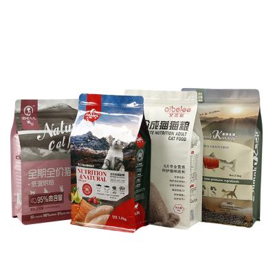 China Strong-Sealing Moisture Proof Customized Printing Cat Food Pet Food Packaging Flat Bottom Moisture Proof Pouch for sale