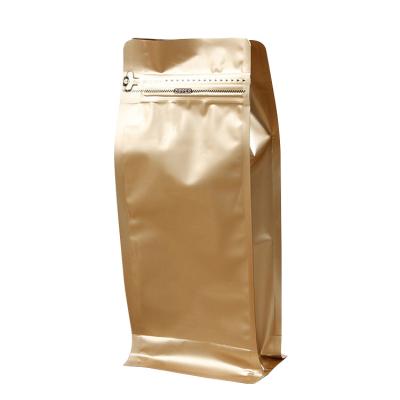 China Household Eco-friendly Recyclable Side Gusset Food Grade Packaging Flat Bottom Pouches Coffee Bean Filling Bag for sale