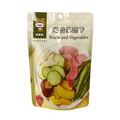 China Customized Printing Moisture Proof Zip Top Dried Fruits And Vegetables Snacks Packaging Bags for sale