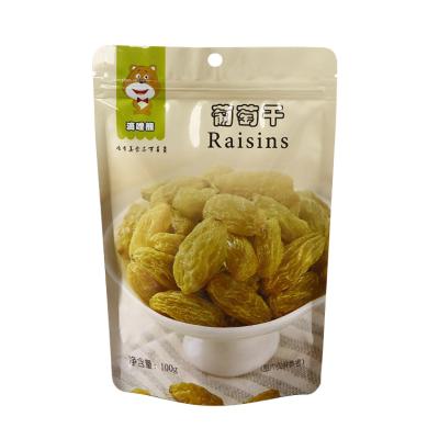 China Moisture Proof Resealable Zipper Packaging Fully Recycled Craft Pouch For Food Dried Raisins Packing Zip Top Bag for sale