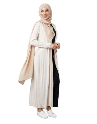 China Viable Wholesale Muslim Islamic Kaftan Tank Top Cardigan For Women Knitting Temperament V-Neck Cotton Cardigan With Long Sleeves for sale