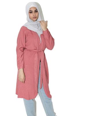 China Anti-wrinkle Muslim Dress For Arab Women Fall / Winter Knitted Bat-sleeve Cardigan Muslim Sweater Long Coats for sale