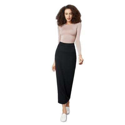 China Skirts 2023 Business Casual Women Ladies Breathable Office Long High Waisted Bodycon Maxi Skirt With Elastic Waist for sale