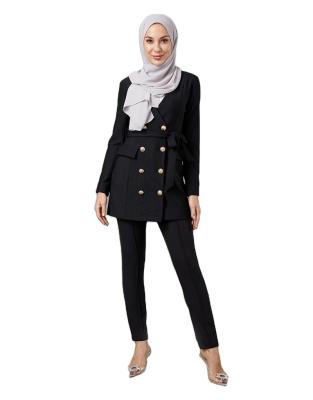 China New style solid color solid color outer jacket female viable muslim cross slim sexy dress dress suit for sale