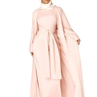 China 2023 Anti-wrinkle Customize Hot Abaya Muslim Dress Clothing Set Of Two Maxi Dress Modest Fashion for sale