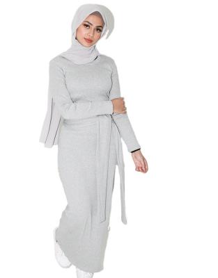 China Abaya Body Abaya Body Waist Tie Body Fashion Wide Fit Muslim Dress Anti-wrinkle Long Sleeve Maxi Dress for sale