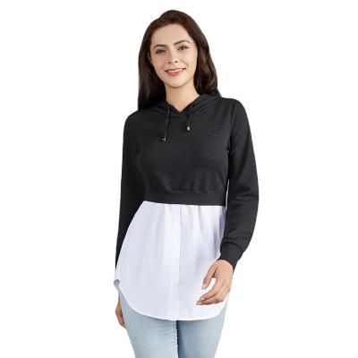 China Wholesale Anti-wrinkle Women Islamic Clothing Casual Tops With Hoodies Pullover Sportswear Long Wrap Shirt Tops for sale