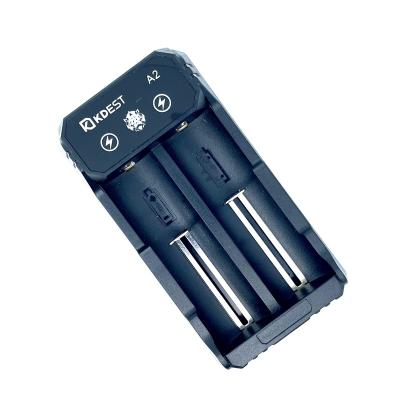 China The kdest brand A2 type C 18650/26650/21700 fast battery usb electric charger tool 2slot charger for sale