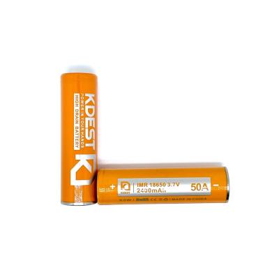 China Wholesale 18650 Battery Long Life Cycle 2400mAh 18650 3.7V Rechargeable Battery kdest for sale