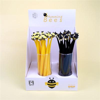 China 0.5mm Soft Silicone Gel Pen Office Student Signature Pen Normal Creative Cute Fresh Bee Small Pen for sale