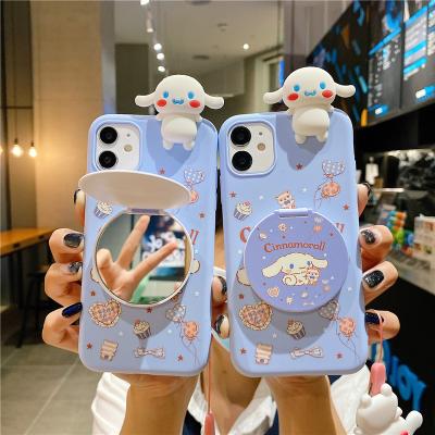 China Anti-fall suitable for Phone12Promax Cell Phone Case Cartoon Mirror XS Cute Lanyard Lady Cell Phone Case for sale