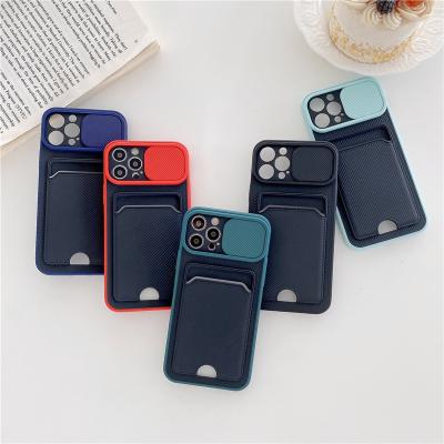 China Anti-fall Push Window Cards Case For Phone12pro Mobile Phone Cover Device Max Lens Card Cover Slide Case for sale