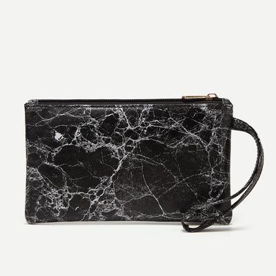 China : New Beautiful PU Art And Chinese Style Pocket Bag Female Waterproof Wholesale Marble Coin Change Bag for sale