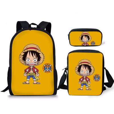 China Factory Direct Sale 3D Anti-theft One Piece Backpack + Satchel + Pencil Case School Backpack Set Oxford Cloth Backpack for sale