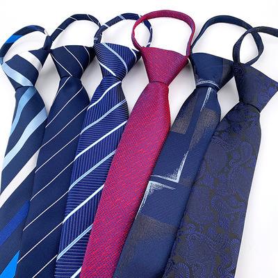 China 2021 Fashionable Spot 7cm Korean Business Wedding Zipper Tie Easy To Pull Tie for sale