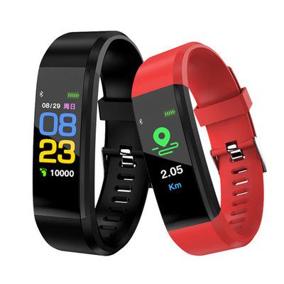 China 115plus watch color screen heart rate sports pedometer smart bracelet alarm supply English version for sale