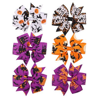 China 2402 Smart Casual European and American Halloween Children's Hair Accessories Bow Hairpin Ladies Hairpin for sale