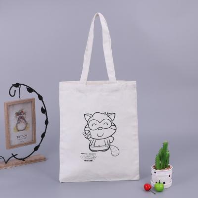 China Recyclable Personalized Canvas cotton Tote bag, cotton custom printed tote White and black shopping bag for sale