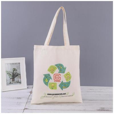 China Custom Logo Large Capacity Shopping Bags White Portable Reusable Canvas Tote Bag Recyclable for sale