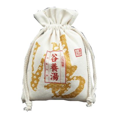 China Recyclable Drawstring Style And Cotton Material Bread Cotton Canvas Drawstring Bag for sale