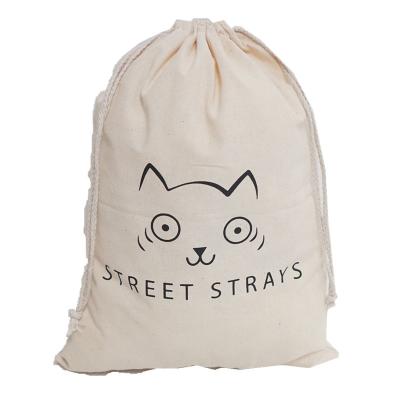 China Eco - Friendly Recyclable Cotton / Canvas Large Shopping Drawstring Bags With Customized Color And Logo for sale