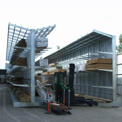 China Corrosion protection outdoor warehouse cantilever rack for lumber/wooden/tube/pipe storage for sale