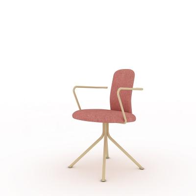 China Rotating New Design Rose Wood Fabric Arm Metal Base Home Office Chairs For Sale for sale