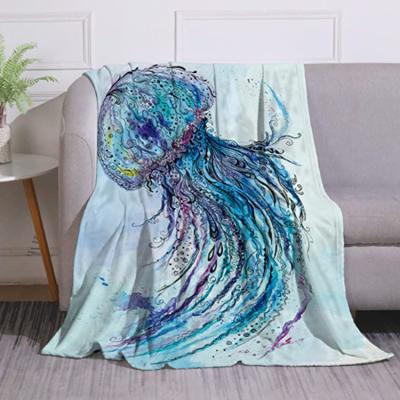 China PORTABLE Polyester Flannel Super Soft Microfiber Fleece Blanket Customized Digital Printed Blankets for sale