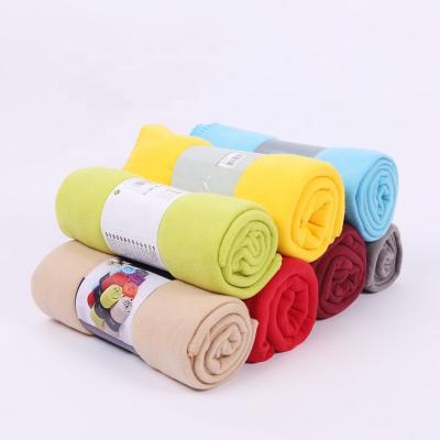 China Customized Cheap Size And Logo Solid Face Double Throw Anti-static Promotion Gift Roll Fleece Blanket In Roll for sale