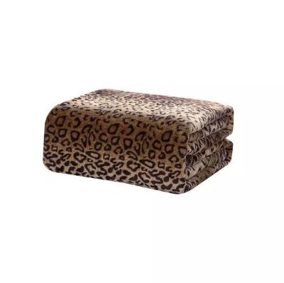 China 100% coral leopard mink polyester anti-pilling fleece blanket large high quality warm flannel fleece for sale