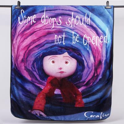 China New Design Two Sides Digital Sublimation Cartoon Girl PORTABLE Coral Fleece Baby Blanket Custom Print Print Easy Care for sale