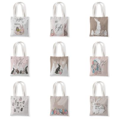 China Fashion Easter 2022 Bunny Printed Ladies Handbag Made in China Ladies Canvas Shopping Bag for sale