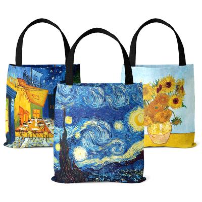 China Other 2022 Canvas Ladies Handbag Fashion Ladies Shoulder Bag Oil Painting Printing Ladies Tote Bags for sale