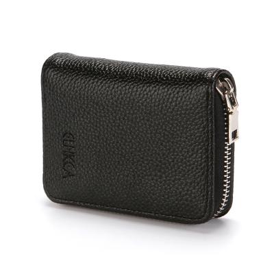 China 2021PU Women's Business Card Holder Wallet Zipper Bank Credit Cards Case ID Card Ladies Anti-theft Leather Bag for sale