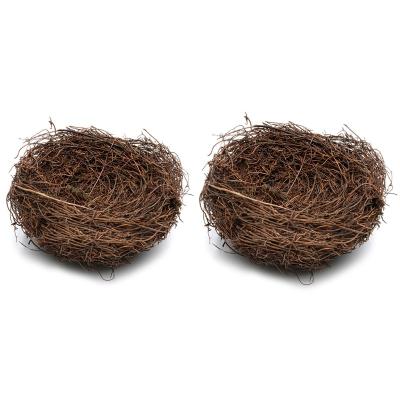 China Simulated Mini Artificial Quail Egg Bird's Nest Model 10cm/15cm Wooden Creative Easter Decor for sale