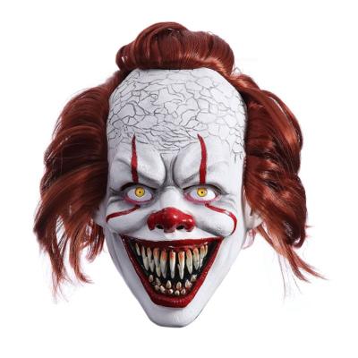 China Full Face Silicone Latex Halloween Mask Zombie Prominent Clown Scary Clown Mask Joker Cosplay Halloween Decoration Clown Party for sale