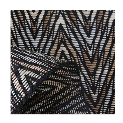 China 4.5grade (washing and crocking) color fastness raffia fabric jacquard environmental friendly home textile knitted fabric for sale