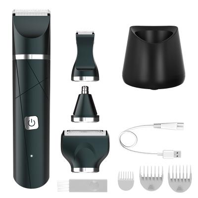 China Unibono USB Cordless Rechargeable Waterproof Body Hair Trimmer Outdoor Electric Men Body Hair Cutting Tool With Base for sale