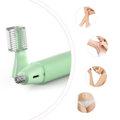 China Hotel OEM Manufacturer Eyebrow Automatic Epilator 2 in 1 Painless Electric Facial Hair Remover Tool Nose and Ear Trimmer for sale