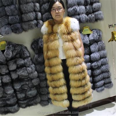 China Plus Size Plus Size 2018 New Fashion Lady Winter Genuine Red Fox Fur Sleeveless Outwear Real Fur Vest for sale