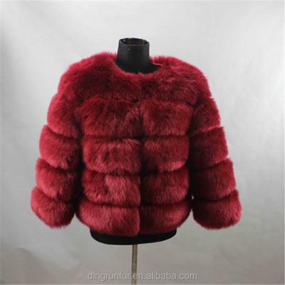 China Dingrun Outwear Anti-Shrink Women's Artificial Fur Faux Fox Fur Jacket Faux Fur Coat for sale