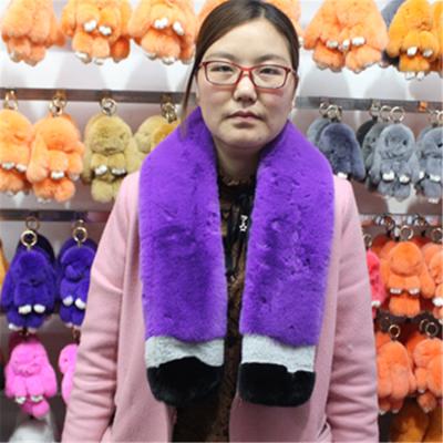 China Custom American American Faux Rabbit Fur Collar Women Colorful Fur Scarf for sale