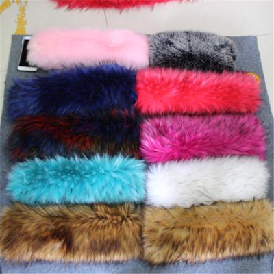 China High Quality American American Fur Trim Faux Raccoon Fur Collar Fabric Detachable Hood for sale